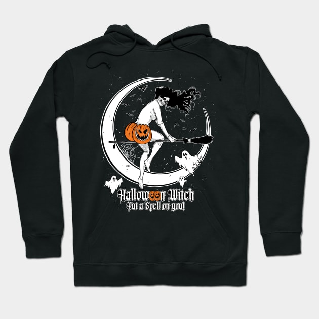 Halloween Witch, Put a Spell on you! Trick or Treat, scary art, pumpkin, skull, bat, horror tshirt Hoodie by SSINAMOON COVEN